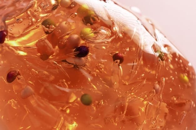 A close-up of various chemical exfoliants (AHAs, BHAs, Enzymes) in clear bottles, highlighting their liquid or gel-like textures and indicating their gentle yet effective nature.