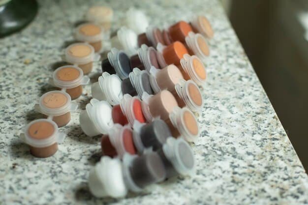A display of various concealer formulas (liquid, cream, stick) with labels indicating their best use cases for different skin types and levels of dark circles.