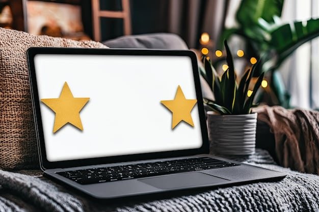 A close-up of a laptop screen displaying a product review website with a variety of reviews and star ratings. The focus is on the detailed feedback left by customers.